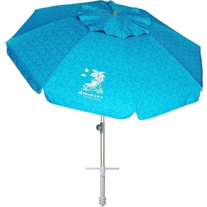 AMMSUN 7ft Heavy Duty High Wind Beach Umbrella Parasols with sand anchor & Tilt Sun Shelter, UPF 50+ Protection Outdoor Sunshade Umbrellas Carry Bag for Patio Garden Pool Backyard Multicolor(Sky Whirlpool Teal)