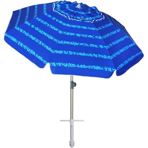 AMMSUN 7ft Heavy Duty High Wind Beach Umbrella Parasols with sand anchor & Tilt Sun Shelter, UPF 50+ Protection Outdoor Sunshade Umbrellas Carry Bag for Patio Garden Pool Backyard Multicolor(Tide Whisper Blue)