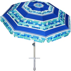 AMMSUN 7ft Heavy Duty High Wind Beach Umbrella Parasols with sand anchor & Tilt Sun Shelter, UPF 50+ Protection Outdoor Sunshade Umbrellas Carry Bag for Patio Garden Pool Backyard Multicolor(Crystal Fresco)