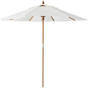 AMMSUN 8.5ft Boho Wood Patio Umbrella Market Umbrellas with Pulley Lift | Premium Heavy Duty Frame with Wood Pole & Ribs,UPF 50+,Air Vent,Fancy for Garden, Pool, Beach, Events, Backyards & Outdoors