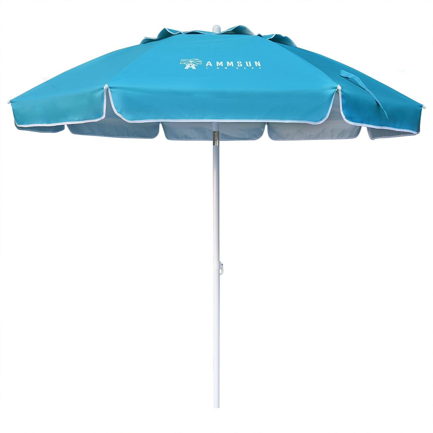 image:imageAMMSUN 65ft Portable Patio Beach Umbrella for Sand with Tilt Air Vent UPF50 Sun Protection Windproof Outdoor Umbrellas with Carry Bag for Patio Beach Garden Pool Backyard Yellow StripesBlue Sky