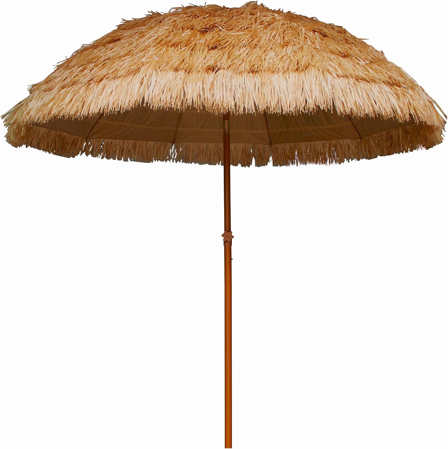 image:imageAMMSUN 75ft Hula Thatched Hawaiian Tiki Patio Beach Umbrella with Tilt UPF 50 10 sturdy ribs carry bag Ideal for beach patio pool backyard Outdoors tiki bar tropical palapa YellowA Natural