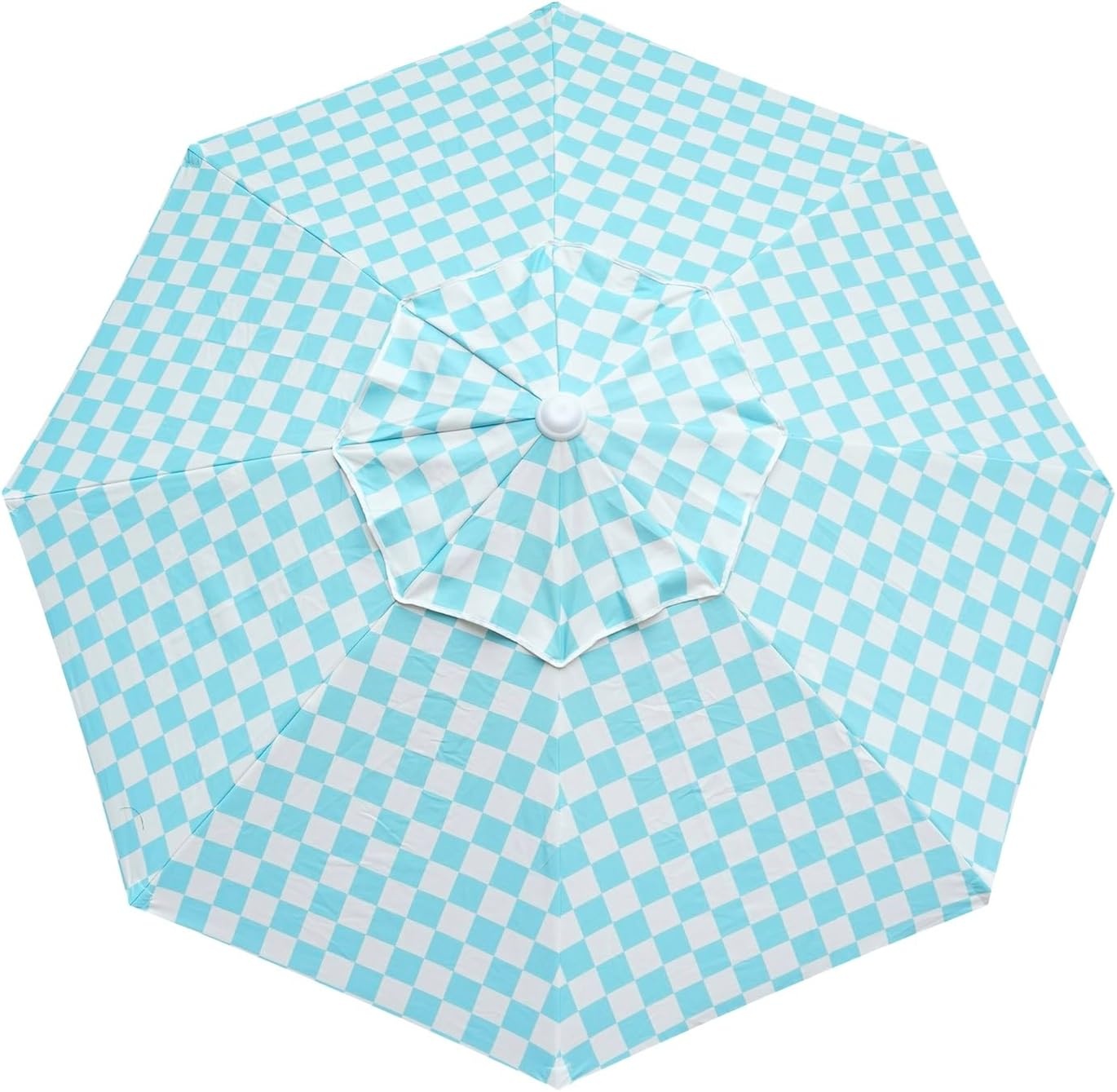 image:imageAMMSUN 78FT Outdoor Patio Umbrella Boho Wood Pole Market Table Umbrella HeavyDuty Build Quality UPF 50 Sun Protection and Waterproof Canvas HandCrafted Ash Wood Pole Air Vent a Carry BagCyan Checker