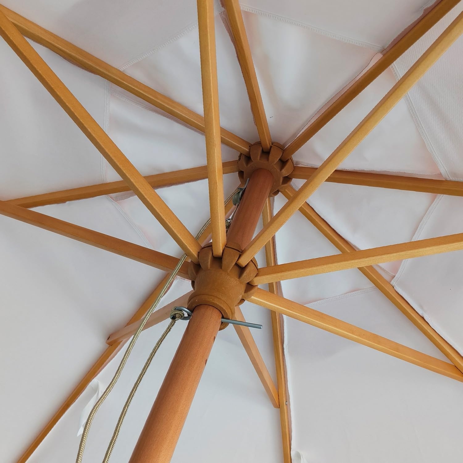 image:imageAMMSUN 82FT Vintage Wood Outdoor Patio Umbrella with a Handy Pulley System Premium Wooden Pole and Ribs HeavyDuty UPF 50 Waterproof Canvas a Smooth Pulley System for Effortless Opening and ClosingRose Quartz