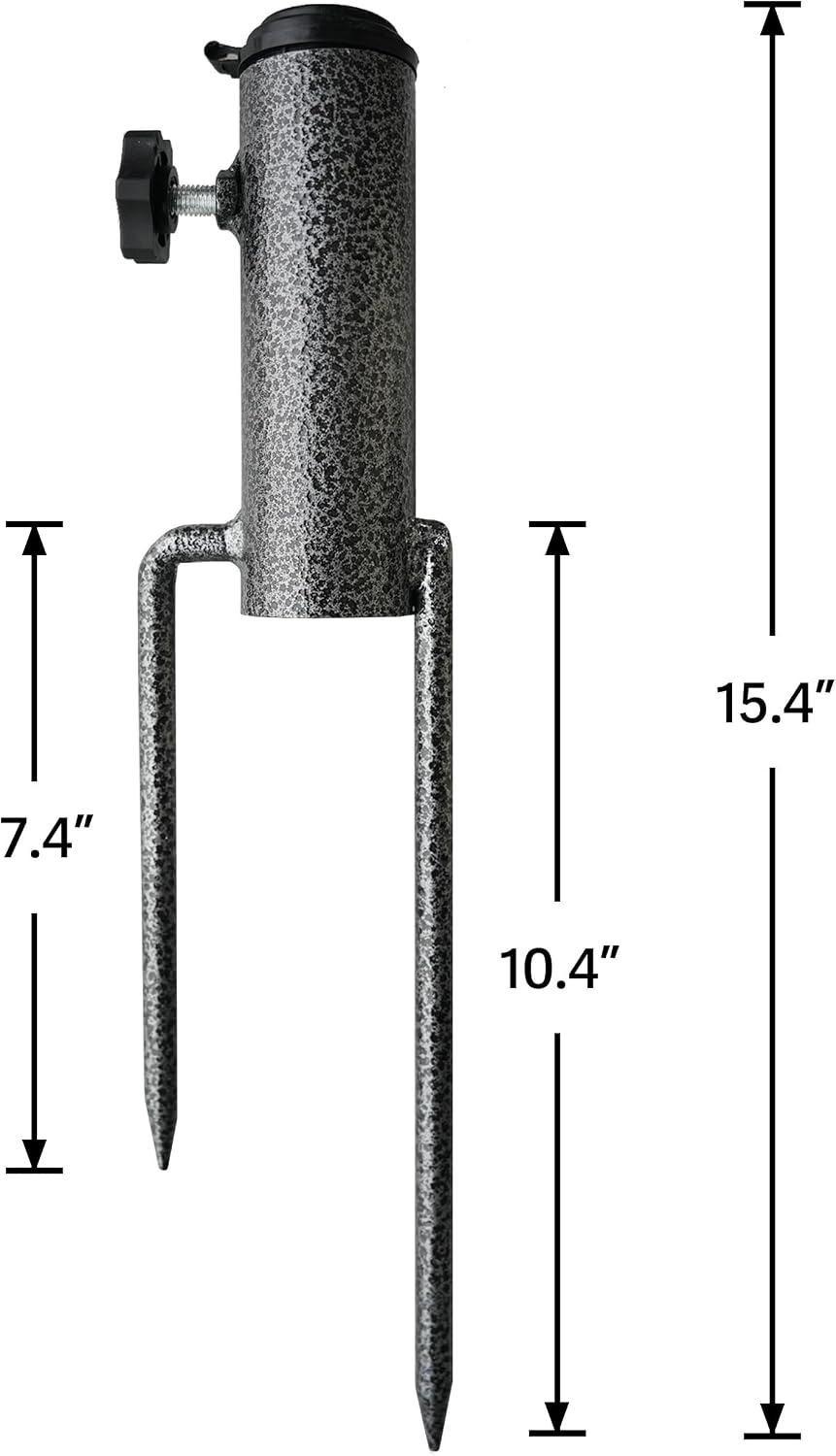 image:imageAMMSUN Adjustable Portable Umbrella Base Upgraded Heavy Duty Metal HolderStandSand Grass Augerfor Flag Umbrella Fishing Rod Outdoor Park Patio Beach Ground Ideal for Use in Soil GrassBlack