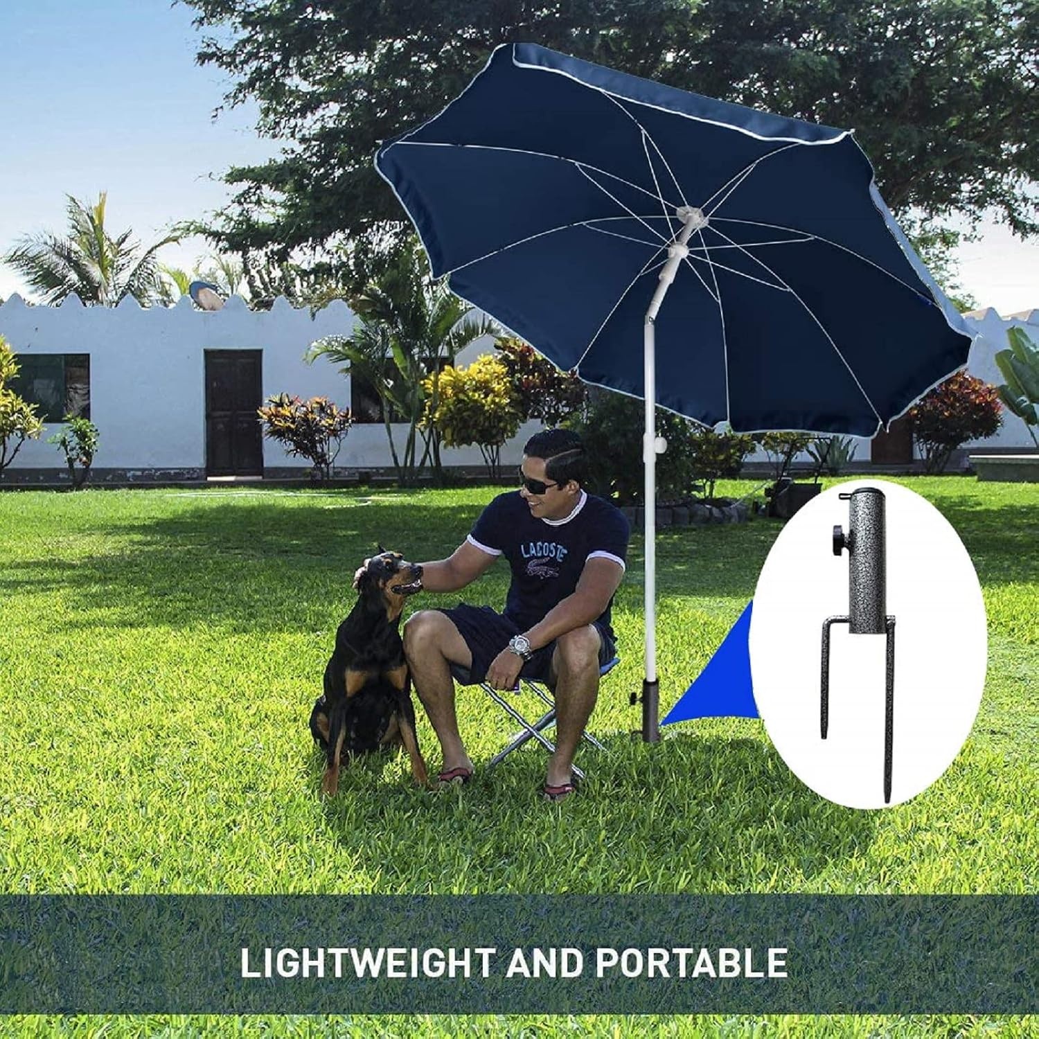 image:imageAMMSUN Adjustable Portable Umbrella Base Upgraded Heavy Duty Metal HolderStandSand Grass Augerfor Flag Umbrella Fishing Rod Outdoor Park Patio Beach Ground Ideal for Use in Soil GrassBlack