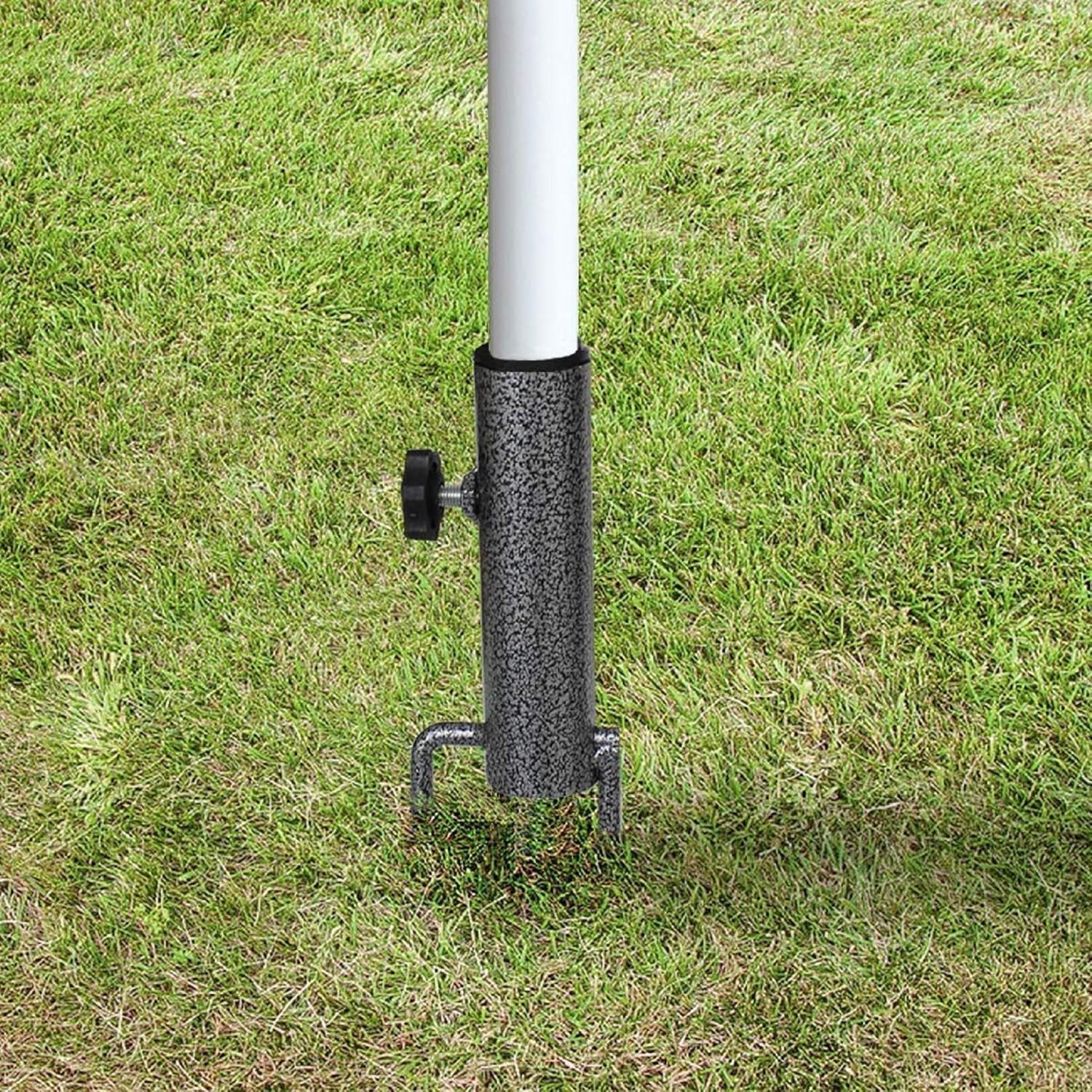 image:imageAMMSUN Adjustable Portable Umbrella Base Upgraded Heavy Duty Metal HolderStandSand Grass Augerfor Flag Umbrella Fishing Rod Outdoor Park Patio Beach Ground Ideal for Use in Soil GrassBlack