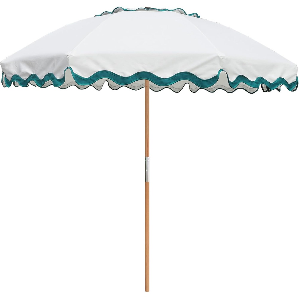 image:imageAMMSUN 78FT Wood Outdoor Patio Umbrella Boho Beach Market Table Umbrella HeavyDuty Frame Natural Ash Wood Pole Durable UPF 50 Sunproof and WaterResistant Canvas Air Vent Carry Bag IncludedRivulet Green