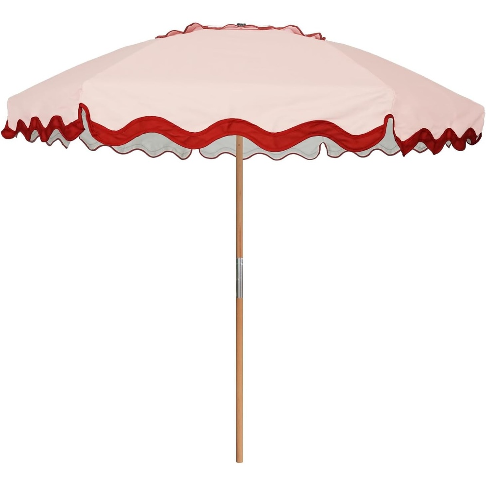 image:imageAMMSUN 78FT Wood Outdoor Patio Umbrella Boho Beach Market Table Umbrella HeavyDuty Frame Natural Ash Wood Pole Durable UPF 50 Sunproof and WaterResistant Canvas Air Vent Carry Bag IncludedBlush Coral
