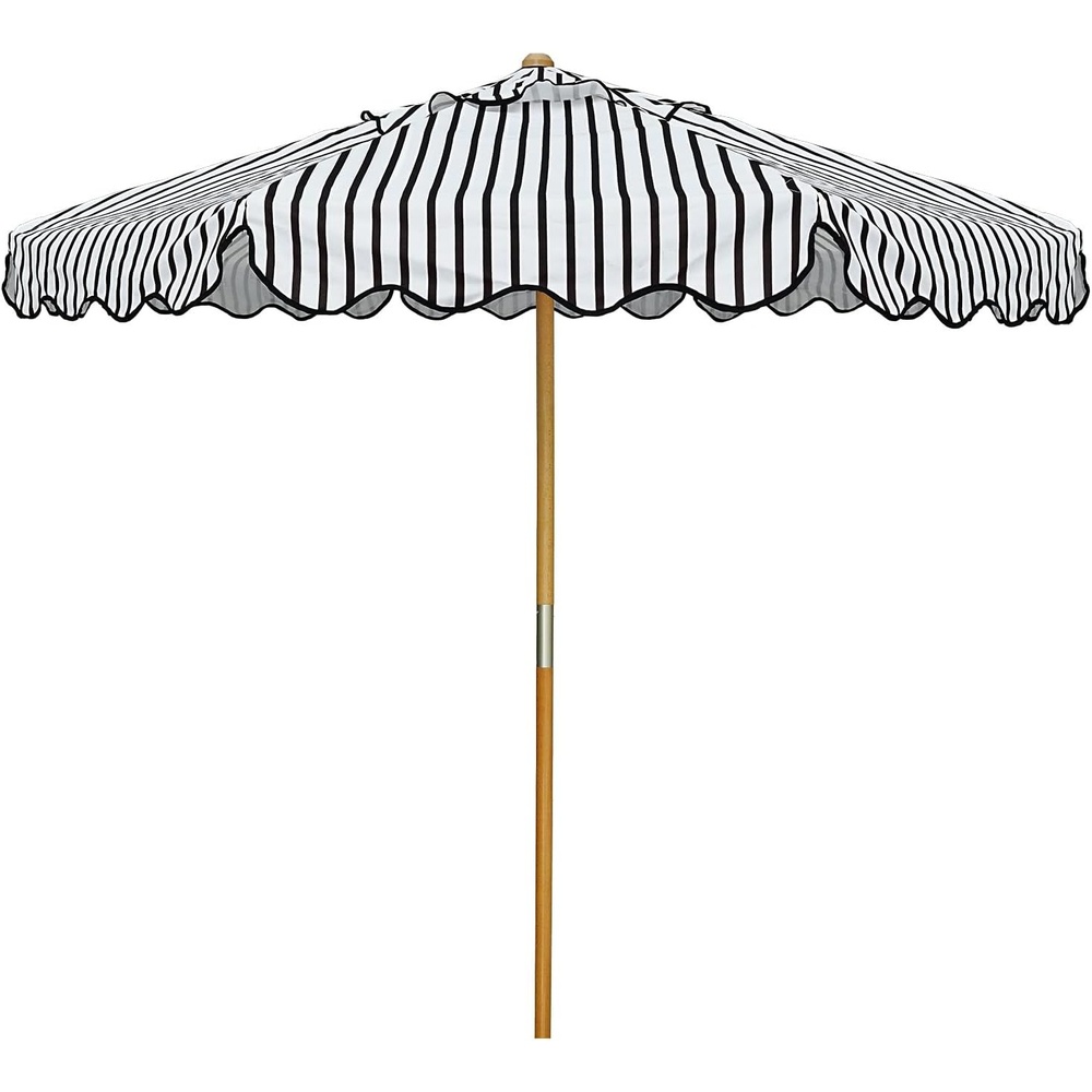 image:imageAMMSUN 82FT Vintage Wood Outdoor Patio Umbrella with a Handy Pulley System Premium Wooden Pole and Ribs HeavyDuty UPF 50 Waterproof Canvas a Smooth Pulley System for Effortless Opening and ClosingVintage Monochrome