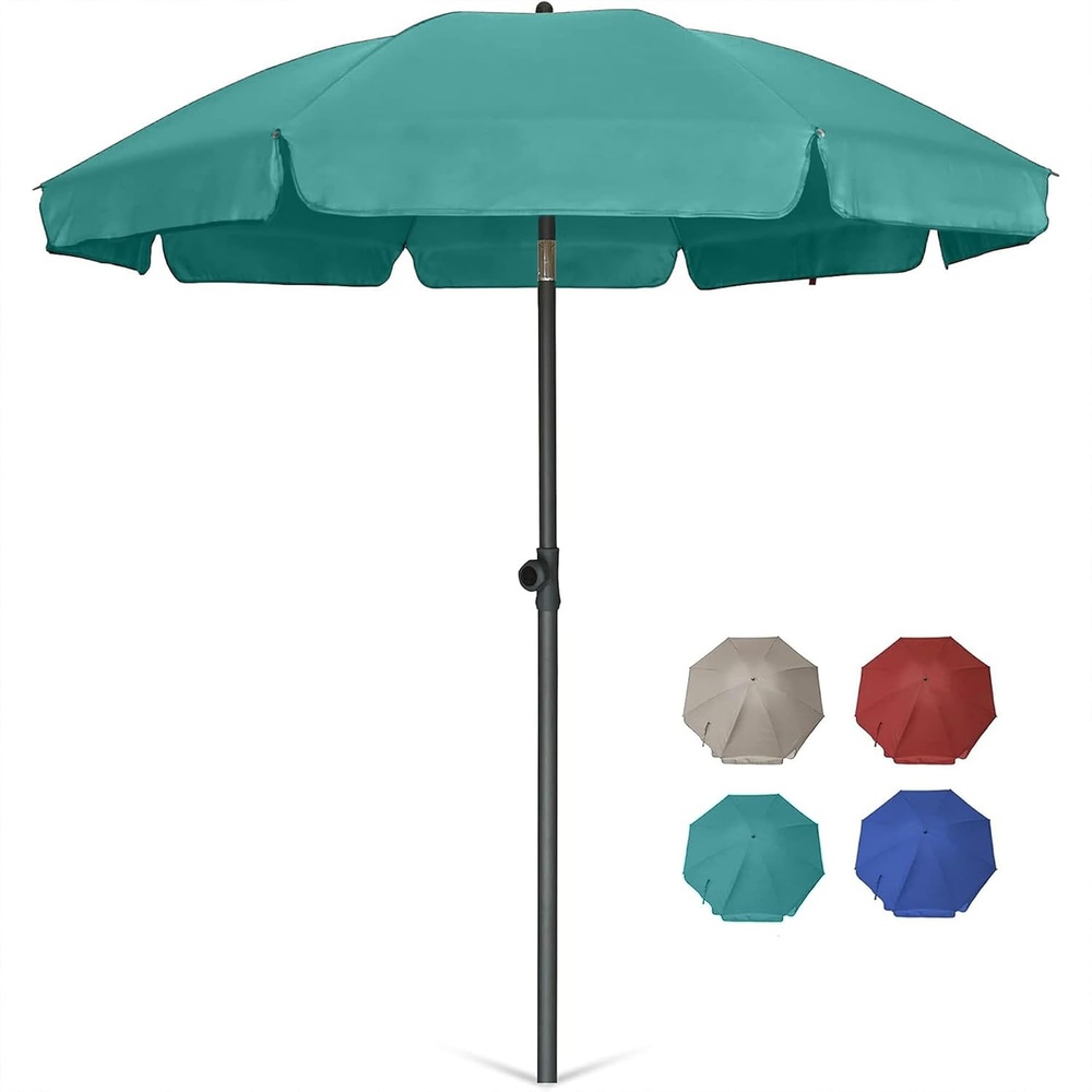 image:imageAMMSUN Patio Umbrella 65 ft Outdoor Table Umbrella with Tilt Steel Pole UPF50 Protection Great for Outdoor Garden Backyard MaroonTurquoise Green