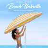 AMMSUN 6.5ft Portable Patio Beach Umbrella for Sand with Tilt, Air Vent | UPF50+ Sun Protection, Windproof Outdoor Umbrellas with Carry Bag, for Patio Beach Garden Pool Backyard, Yellow Stripes(Capri Yellow Stripe)