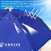 AMMSUN 6.5ft Portable Patio Beach Umbrella for Sand with Tilt, Air Vent | UPF50+ Sun Protection, Windproof Outdoor Umbrellas with Carry Bag, for Patio Beach Garden Pool Backyard, Yellow Stripes(Blue Navy)