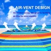 AMMSUN 6.5ft Portable Patio Beach Umbrella for Sand with Tilt, Air Vent | UPF50+ Sun Protection, Windproof Outdoor Umbrellas with Carry Bag, for Patio Beach Garden Pool Backyard, Yellow Stripes(Sun Dance Red)