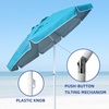 AMMSUN 6.5ft Portable Patio Beach Umbrella for Sand with Tilt, Air Vent | UPF50+ Sun Protection, Windproof Outdoor Umbrellas with Carry Bag, for Patio Beach Garden Pool Backyard, Yellow Stripes(Blue Sky)