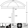 AMMSUN 6.5ft Portable Patio Beach Umbrella for Sand with Tilt, Air Vent | UPF50+ Sun Protection, Windproof Outdoor Umbrellas with Carry Bag, for Patio Beach Garden Pool Backyard, Yellow Stripes(Burgundy)