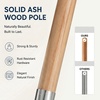 AMMSUN 7.8FT Outdoor Patio Umbrella, Boho Wood Pole Market Table Umbrella | Heavy-Duty Build Quality, UPF 50+ Sun Protection and Waterproof Canvas, Hand-Crafted Ash Wood Pole, Air Vent, a Carry Bag(Marine White)