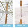 AMMSUN 7.8FT Outdoor Patio Umbrella, Boho Wood Pole Market Table Umbrella | Heavy-Duty Build Quality, UPF 50+ Sun Protection and Waterproof Canvas, Hand-Crafted Ash Wood Pole, Air Vent, a Carry Bag(Green Plaid)