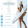 AMMSUN 7.8FT Outdoor Patio Umbrella, Boho Wood Pole Market Table Umbrella | Heavy-Duty Build Quality, UPF 50+ Sun Protection and Waterproof Canvas, Hand-Crafted Ash Wood Pole, Air Vent, a Carry Bag(Green Plaid)