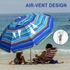 AMMSUN 8 Feet Large Beach Umbrella with Sand Anchor Heavy Duty High Wind Portable Outdoor Umbrellas UV 50+ Protection Air Vent Tilt Patio Garden Pool(Green Stripes)
