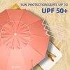 AMMSUN 8 Feet Large Beach Umbrella with Sand Anchor Heavy Duty High Wind Portable Outdoor Umbrellas UV 50+ Protection Air Vent Tilt Patio Garden Pool(Red)
