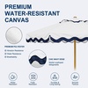 AMMSUN 8.2FT Vintage Wood Outdoor Patio Umbrella with a Handy Pulley System | Premium Wooden Pole and Ribs, Heavy-Duty UPF 50+ Waterproof Canvas, a Smooth Pulley System for Effortless Opening and Closing(Nautical Ivory)