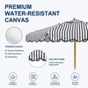 AMMSUN 8.2FT Vintage Wood Outdoor Patio Umbrella with a Handy Pulley System | Premium Wooden Pole and Ribs, Heavy-Duty UPF 50+ Waterproof Canvas, a Smooth Pulley System for Effortless Opening and Closing(Vintage Monochrome)