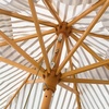 AMMSUN 8.2FT Vintage Wood Outdoor Patio Umbrella with a Handy Pulley System | Premium Wooden Pole and Ribs, Heavy-Duty UPF 50+ Waterproof Canvas, a Smooth Pulley System for Effortless Opening and Closing(Vintage Monochrome)