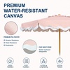 AMMSUN 8.2FT Vintage Wood Outdoor Patio Umbrella with a Handy Pulley System | Premium Wooden Pole and Ribs, Heavy-Duty UPF 50+ Waterproof Canvas, a Smooth Pulley System for Effortless Opening and Closing(Rose Quartz)