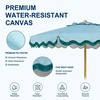 AMMSUN 8.2FT Vintage Wood Outdoor Patio Umbrella with a Handy Pulley System | Premium Wooden Pole and Ribs, Heavy-Duty UPF 50+ Waterproof Canvas, a Smooth Pulley System for Effortless Opening and Closing(Lagoon Turquoise)