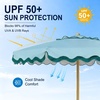 AMMSUN 8.2FT Vintage Wood Outdoor Patio Umbrella with a Handy Pulley System | Premium Wooden Pole and Ribs, Heavy-Duty UPF 50+ Waterproof Canvas, a Smooth Pulley System for Effortless Opening and Closing(Lagoon Turquoise)