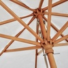AMMSUN 8.5ft Boho Wood Patio Umbrella Market Umbrellas with Pulley Lift | Luxury Handcrafted Tassel, Heavy Duty Frame with Wood Pole & Ribs, UPF 50+, Air Vent,Premium for Garden, Pool, Beach, Events(Natural Cloud White)