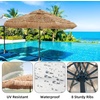 AMMSUN 9ft Hula Thatched Tiki Umbrella Hawaiian Style Beach Patio Umbrella and 8 Ribs with Crank Lift UPF 50+ Outdoor Tiki Bar, Tropical Palapa, Patio Garden Beach Pool Backyard Natural Color