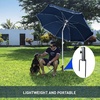 AMMSUN Adjustable Portable Umbrella Base, Upgraded Heavy Duty Metal Holder-Stand-Sand Grass Auger,for Flag, Umbrella, Fishing Rod, Outdoor Park Patio Beach Ground Ideal for Use in Soil, Grass(Black)