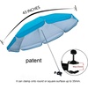 AMMSUN Chair Umbrella with Universal Clamp 43 inches UPF 50+,Portable Clamp on Patio, Beach, Stroller, Sport chair, Wheelchair and Wagon, Bright Blue