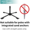 AMMSUN Foldable Portable Beach Umbrella Stand, Patio Umbrella Base Holder | Outdoor Sunshade Anchor, with Weight Bag, Rust-Free Tempered Iron Umbrella Stand for Courtyard, Garden, Beach, Lawn, Fishing(Black)