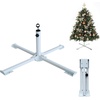 AMMSUN Foldable Portable Beach Umbrella Stand, Patio Umbrella Base Holder | Outdoor Sunshade Anchor, with Weight Bag, Rust-Free Tempered Iron Umbrella Stand for Courtyard, Garden, Beach, Lawn, Fishing(White)