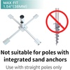 AMMSUN Foldable Portable Beach Umbrella Stand, Patio Umbrella Base Holder | Outdoor Sunshade Anchor, with Weight Bag, Rust-Free Tempered Iron Umbrella Stand for Courtyard, Garden, Beach, Lawn, Fishing(White)