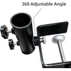 AMMSUN Heavy Duty Patio Umbrella Clamp Holder, Steel Umbrella Clip Stand | 360 Rotatable Fit Square Balcony Railings Deck Railings Mount Attaches to Post Railing Bleachers Benches Tailgates Outdoor(Dark with 360 degree rotatable)