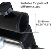 AMMSUN Heavy Duty Patio Umbrella Clamp Holder, Steel Umbrella Clip Stand | 360 Rotatable Fit Square Balcony Railings Deck Railings Mount Attaches to Post Railing Bleachers Benches Tailgates Outdoor(Dark with 360 degree rotatable)