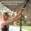 AMMSUN Patio Umbrella, 6.5 ft Outdoor Table Umbrella with Tilt Steel Pole, UPF50+ Protection, Great for Outdoor Garden Backyard, Navy Blue(Tan)
