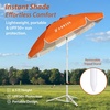 AMMSUN Shade Umbrella, Premium Portable Umbrella with Stand, 6.5ft Lightweight Free Standing Canopy for Sporting Games, Adjustable Instant Sun Protection and Easy to Carry, Light Blue(Orange)