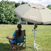 AMMSUN Shade Umbrella, Premium Portable Umbrella with Stand, 6.5ft Lightweight Free Standing Canopy for Sporting Games, Adjustable Instant Sun Protection and Easy to Carry, Light Blue(Beige)