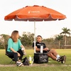 AMMSUN Shade Umbrella, Premium Portable Umbrella with Stand, 6.5ft Lightweight Free Standing Canopy for Sporting Games, Adjustable Instant Sun Protection and Easy to Carry, Light Blue(Orange)