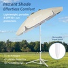 AMMSUN Shade Umbrella, Premium Portable Umbrella with Stand, 6.5ft Lightweight Free Standing Canopy for Sporting Games, Adjustable Instant Sun Protection and Easy to Carry, Light Blue(Beige)