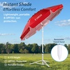 AMMSUN Shade Umbrella, Premium Portable Umbrella with Stand, 6.5ft Lightweight Free Standing Canopy for Sporting Games, Adjustable Instant Sun Protection and Easy to Carry, Light Blue(Red)
