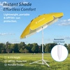 AMMSUN Shade Umbrella, Premium Portable Umbrella with Stand, 6.5ft Lightweight Free Standing Canopy for Sporting Games, Adjustable Instant Sun Protection and Easy to Carry, Navy Blue(Yellow)