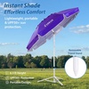 AMMSUN Shade Umbrella, Premium Portable Umbrella with Stand, 6.5ft Lightweight Free Standing Canopy for Sporting Games, Adjustable Instant Sun Protection and Easy to Carry, Navy Blue(Purple)