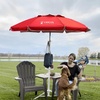 AMMSUN Shade Umbrella, Premium Portable Umbrella with Stand, 6.5ft Lightweight Free Standing Canopy for Sporting Games, Adjustable Instant Sun Protection and Easy to Carry, Light Blue(Red)