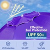 AMMSUN Shade Umbrella, Premium Portable Umbrella with Stand, 6.5ft Lightweight Free Standing Canopy for Sporting Games, Adjustable Instant Sun Protection and Easy to Carry, Navy Blue(Purple)